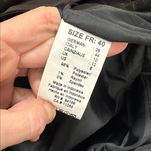 Animale brown striped long coat blazer trench style new - Picture 4 of 5